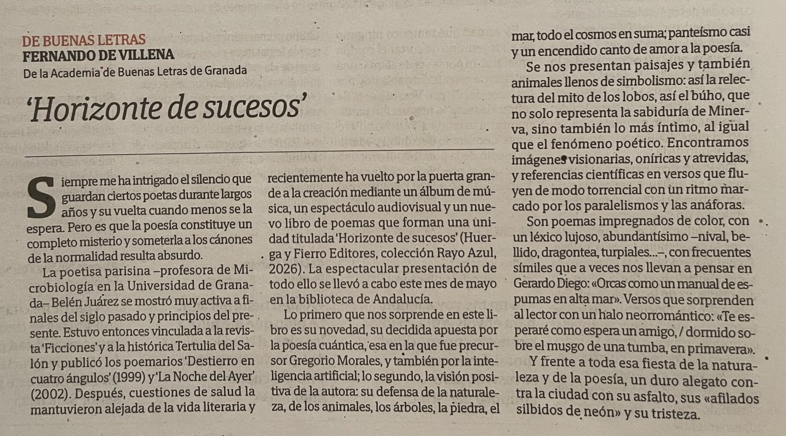 Artículo publicado en IDEAL